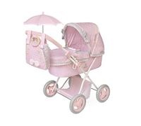 Poussette de poupées pliable - DE CUEVAS TOYS - Ombrelle incluse - 48x26 cm intérieur - 65x38x60 cm - Rose
