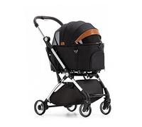 Poussette de transport for animaux de compagnie for chats et chiens, poussette séparable for chien, poussette à 4 roues for chiens de petite et moyenne taille(Black)