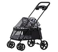 Poussette de voyage for animaux de compagnie Poussette à quatre roues for animaux de compagnie Chariot for chien Chariots for chats pliables for chiens de taille moyenne et petite, charge inférieure à