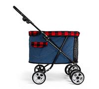 Poussette de Voyage for Animaux de Compagnie, Poussette for Chien, 4 Roues, Chariot for Animaux de Compagnie, fenêtres en Maille for Chiens de Taille Moyenne et de Grande Taille, C (Color : B)
