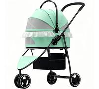 Poussette de voyage pour animaux de compagnie pour chiens et chats, poussette pliable avec panier de rangement et porte-gobelet, landau léger avec pédale avant, idéale pour les voyages