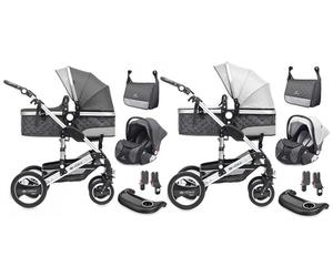 Poussette Deluxe 3-en-1 de VESKA® : Argent - Anthracite