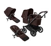 Poussette Bugaboo Donkey 6 simple, convertible en modes double et jumeaux, pour nouveau-né et enfant en bas âge, double espace de rangement & sac latéral, facile à manier à une main, Cocoa Brown