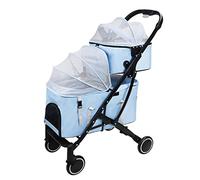 Poussette double couche pour animal domestique - Poussette amovible pour chien et chat - Équipement pour animaux de compagnie - Poussette double couche - Idéale pour lits jumeaux ou multiples - Resp