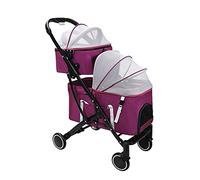Poussette double couche pour animaux de compagnie, poussettes légères pour chiens et chats, landau pour chien et chat, poussette détachable à deux couches, idéale pour les lits jumeaux ou multiples