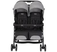 Graco Poussette double DuoRider 0–15 kg (naissance–3 ans), pliable, gris Steeple Gray