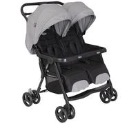 Graco DuoRider Poussette double légère, de la naissance à environ 3 ans (0-15 kg), dossiers réglables, pliable, grand panier de rangement, gris, Steeple Gray