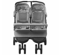 Poussette double et sœur en acier gris clair avec coque bébé, poussette légère et pliable, poussette de sport pour 2 enfants dès la naissance, poussette Jogger, avec dossier réglable et panier