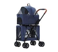 Poussette double for chien/chat, poussettes for animaux de compagnie, cage respirante, double couche, poussette pliable for animal domestique, transport de voyage, poussette for chien et chat for lits