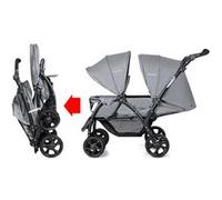 Poussette Double GIANTEX pour Jumeaux Plus de 6 Mois Poussette Canne de Bébé Pliable avec 4 Roues Capote Réglable Capacité de Charge Max.15KG 123 x 57 x 95-110 cm Gris Gris G
