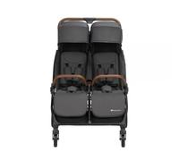 Bebeconfort Mane, Poussette Double, 0+ à 22 kg, Pliage Automatique, Inclinable À Plat, Arceau Pivotable, Harnais 5 Points, Fenêtre En Filet, Housse De Pluie, Sac De Courses (8 kg), Mineral Graphite