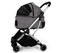 Poussette Double pour Chien Grande Poussette pour Animaux de Compagnie Grand Chariot pour Chien et Chien Pliable Grand Espace Portant 35 kg Poussette de Voyage pour Animaux de Compagnie Poussette po