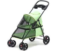Poussette double pour chien - Poussette de voyage amovible pour animal domestique - Pliable - Chariot pour chien - Roues pivotantes avant et frein arrière - Poids maximum 15 kg - Poussette de voyage