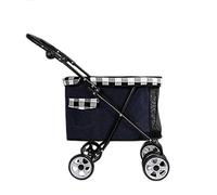 Poussette double pour chien - Poussette de voyage pour animal domestique - Poussette multifonctionnelle - Oxford 600D - Poids maximum 15 kg - Poussette de voyage pour animal domestique (C) (B)