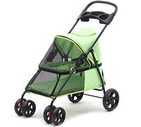 Poussette double pour chien, poussette de voyage pour animal domestique, poussette pour chien handicapé, roues à suspension faciles à plier, rotatives à 360 degrés, 6 roues en acier EVA, poids maxim