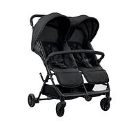 Poussette double pour jumeaux ou frères, légère, inclinable et pliable avec capotes et frein arrière - Asalvo DOUBLE HENRY Noir