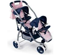 Poussette Double pour Poupée La Nina Réf 60421 Bleu Rose - Jouet pour Enfant de 3 Ans et Plus