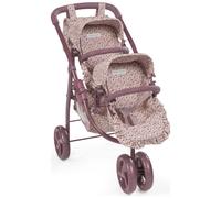 Poussette double pour poupées Cherry Fleurs