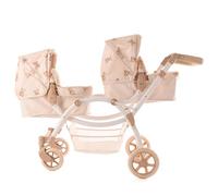 Poussette Double Roma Teddy pour Jumelles - Poussette Jouet pour Filles et garçons, Landau avec poignée réglable (50-88 cm), Sac à Langer, châssis Pliable, 2 en 1, à partir de 3 Ans