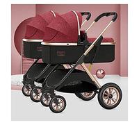 Poussette Double Tandem Poussette Buggy 2 Sièges Poussette Berceau Réversible for Jumeaux, Poussette Bébé Twins-Cosy Compact Twin Poussette, Poussette Pliable for Bébé avec Harnais 5 Points (Color :