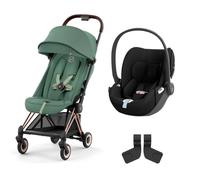 Poussette duo Coya Leaf Green châssis Rosegold + Cloud T i-Size