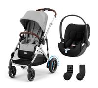 Poussette duo e-Gazelle S Stone Grey + Siège auto Cloud T i-Size