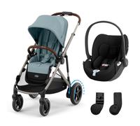 Poussette duo e-Gazelle S Stormy Blue + Siège auto Cloud T i-Size