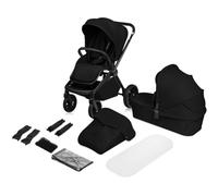 Lionelo Poussette 2-en-1 Mika Plus – 0 à 48 mois, jusqu'à 22 kg, Nacelle 9 kg (Black Onyx)