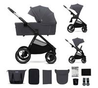 Kinderkraft NEA 2 Kinderkraft Poussette de la naissance à 22 kg, pliable d'une seule main, position allongée, grande capote, les 4 roues amorties, extrêmement légère, UPF50+, panier jusqu'à 5 kg, gris