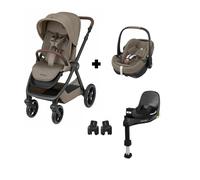 Poussette duo Oxford + Siège auto Pebble 360 pro 2 Twillic Truffle + Base FamilyFix 360 Pro