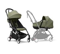 Poussette duo YOYO 3 - Châssis noir Pack 6+ et nacelle Olive - Stokke