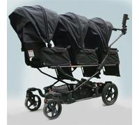 Poussette Électrique Pliable et modulable 2 & 3 Places - Poussette Bébé Triplés 0 à 4 ans - Avec Moteur Électrique & Batterie Rechargeable - Frein Parking - Écran de contrôle + Kit pluie