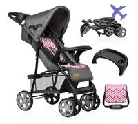 Lionelo Poussette bébé Emma Plus – jusqu'à 15 kg, harnais 5 points, pliage rapide – Rose Scandi