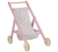 Poussette en bois pour poupée rose TU
