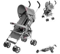 Poussette, super légère et petite, jusqu'à 14 kg, dossier réglable, double, roues pivotantes en mousse, pliable, avec pare-soleil