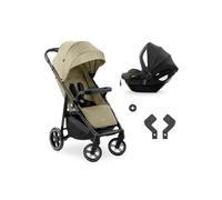 Hauck Ensemble de voyage 2-en-1 Shop N Care – Poussette + siège auto + adaptateurs, 4 roues Olive