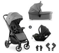 hauck Poussette 3 en 1 Inclus Cosy et Nacelle, Shop N Care Trio Set Grey | Dès la naissance à 22 kg, nacelle avec matelas, assise avec position allongée, porte-gobelet, tablette, UPF 50+, roues EVA