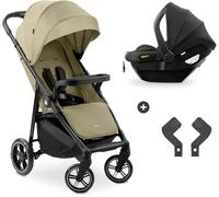 hauck Poussette 2 en 1 Shop N Care Travel Set, Inclus Siege Auto Bebe, dès la Naissance à 22 kg, Pliage Compact, Inclinable, Porte-Gobelet, Tablette, Protection UV 50+ - Vert Olive