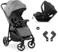 hauck Poussette 2 en 1 Shop N Care Travel Set, Inclus Siege Auto Bebe, dès la Naissance à 22 kg, Pliage Compact, Inclinable, Porte-Gobelet, Tablette, Protection UV 50+ - Gris