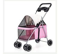 Poussette for animaux de compagniePoussette de voyage for animaux de compagniePoussette pliable for animaux de compagnieGrande poussette for chien4 rouesAntichocDurableLavable,Rouge(Couleur:Rouge)(Roz