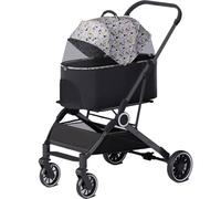 Poussette for animaux de compagniePoussette pliable 3 en 1 for animaux de compagnie, poussettes for petits chiens, poussette à 4 roues for chien/chat et chiot avec support de voyage amovible for petit