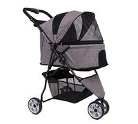 Poussette for chat, poussette for chien de petite et moyenne taille, poussette for chien à 3 roues, poussette pliable for chien, poussette légère for animal domestique, chariot de voyage, roues durabl