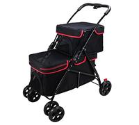 Poussette for chien double couche for 2 chiens, poussettes for chat à deux couches for 2 chats, poussette for chat de compagnie, chariot de promenade pliable, poussettes for chat, chien et plus encore
