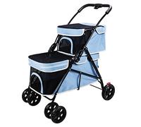 Poussette for chien double couche for 2 chiens, poussettes for chat à deux couches for 2 chats, poussette for chat de compagnie, chariot de promenade pliable, poussettes for chat, chien et plus encore