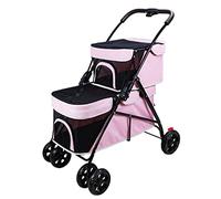 Poussette for chien double couche for 2 chiens, poussettes for chat à deux couches for 2 chats, poussette for chat de compagnie, chariot de promenade pliable, poussettes for chat, chien et plus encore