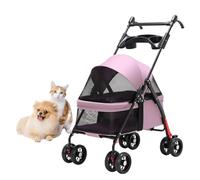 Poussette for chien et chat for animaux de compagnie avec plateau porte-gobelet, poussettes for chiens de petite taille, poussette for animaux de compagnie, poussette for chien et chat, landau de voya