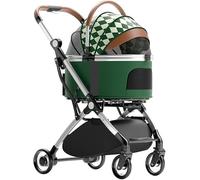 Poussette for Chien Et Chat for Animaux De Compagnie, Chariot De Transport Séparable avec Porte-gobelet,De Taille Moyenne Et Petite,Poussette Pliable for Chien avec Housse De Pluie(Green)