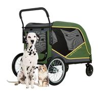 Poussette for Chien for Grands Chiens, poussettes for Chiens et Chats de Grande Taille, Landau de Voyage for Grand Chien, Poussette Robuste for Animaux de Compagnie Jumeaux ou Multiples(Green)