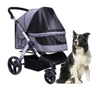 Poussette for chien, poussette de voyage, poussette for animaux de compagnie for grands chiens/2 chats, poussettes for chiens de grande taille, grande poussette for chien, idéale for les animaux jumea