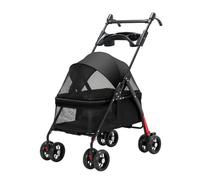 Poussette for chien Poussette for animaux de compagnie Chariot de voyage for chat Transporteur de chariot pliable, Poussette for chien de chat avec plateau porte-gobelet, Poussettes for chiens de comp